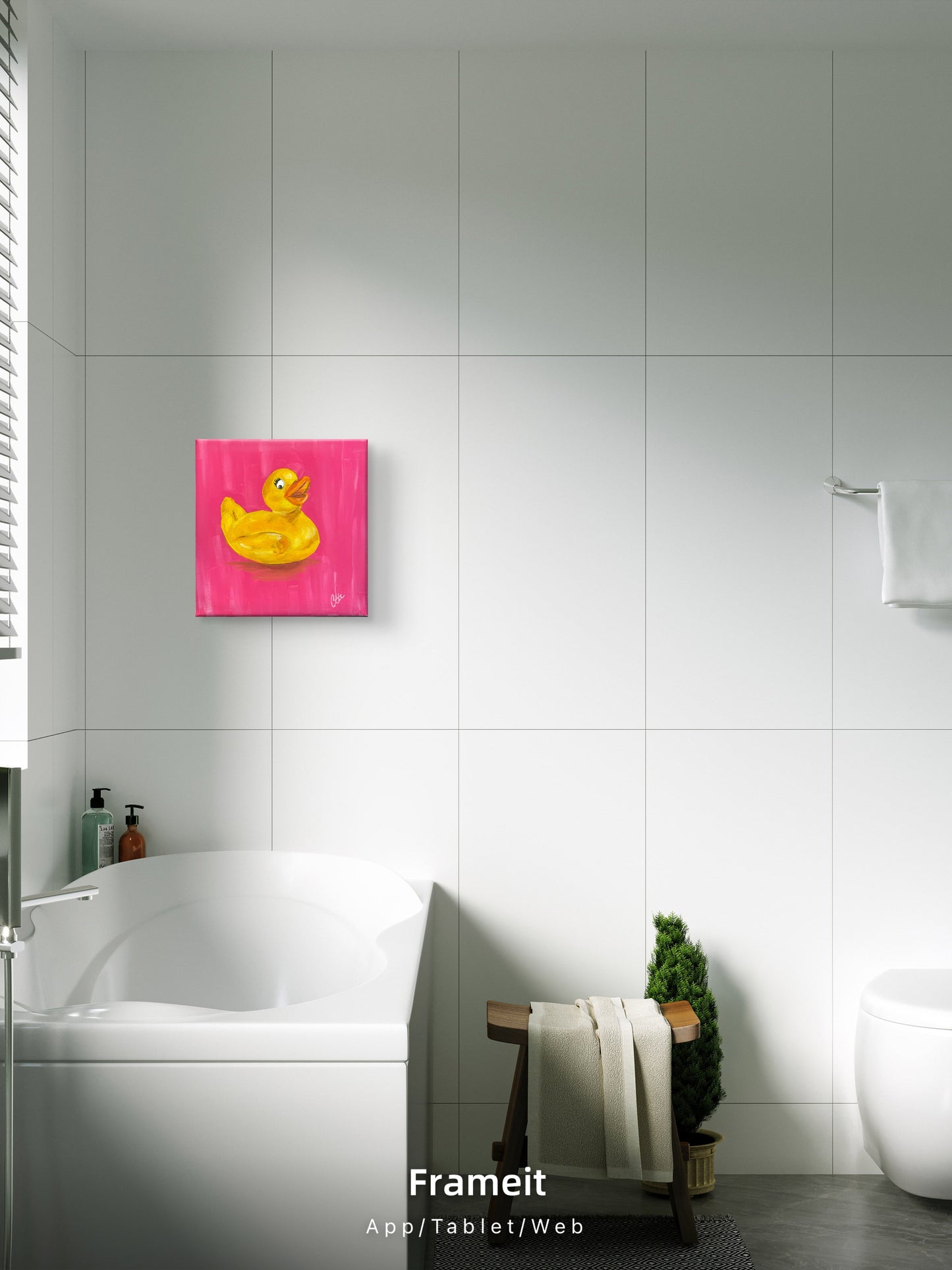 ‘Rosie’ original acrylic on canvas rubber duck painting painting