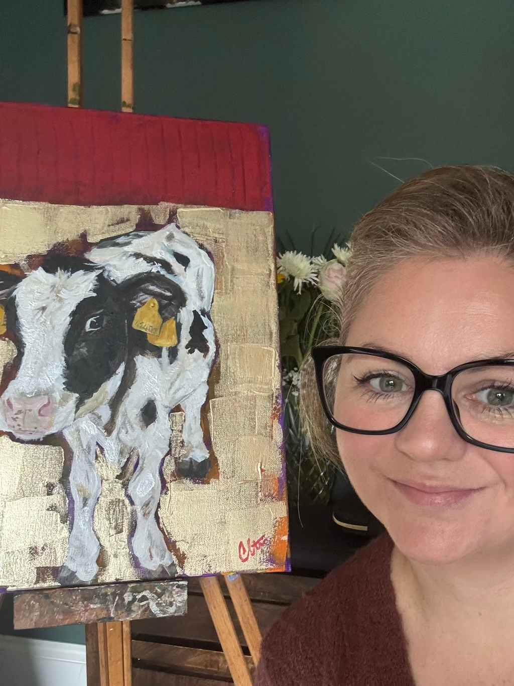 ‘Red’ original acrylic portrait
